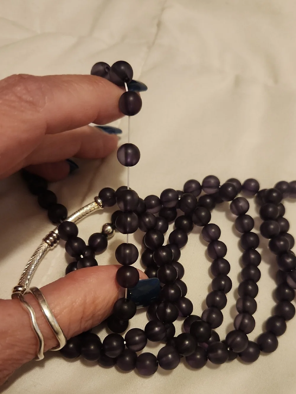 Jewelry Set Black Beaded with Silver Accents - Picture 5 of 5